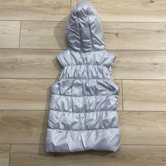 HeartSoul Girl Silver Hooded Puffer Vest XL With Sequined Accents Polyester - Picture 7 of 12